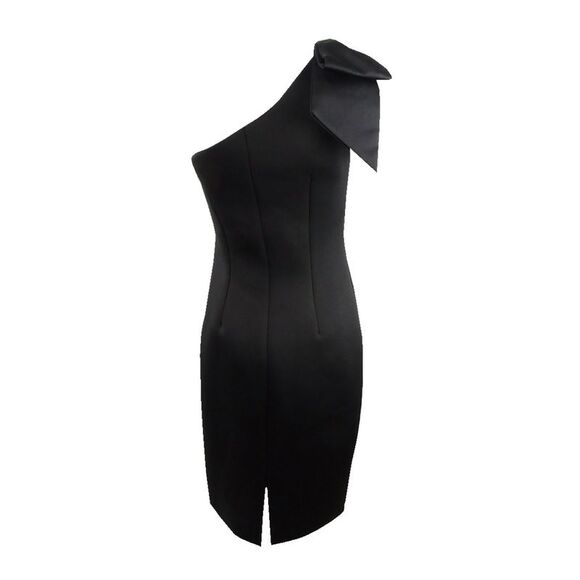 Betsy & Adam Women's Bow One-Shoulder Dress - Black - Picture 2 of 2